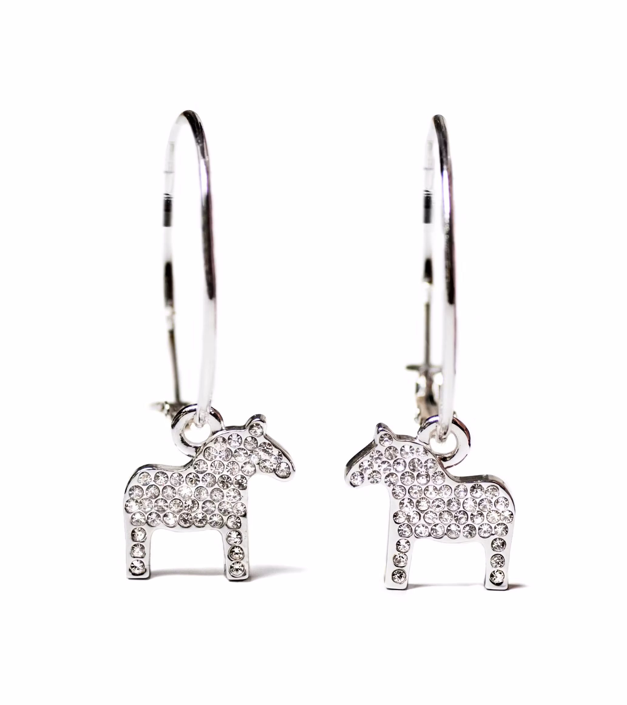 62965, Örhänge Nordic Crystal Dalahäst, silver/ Round ear, Dalahorse silver