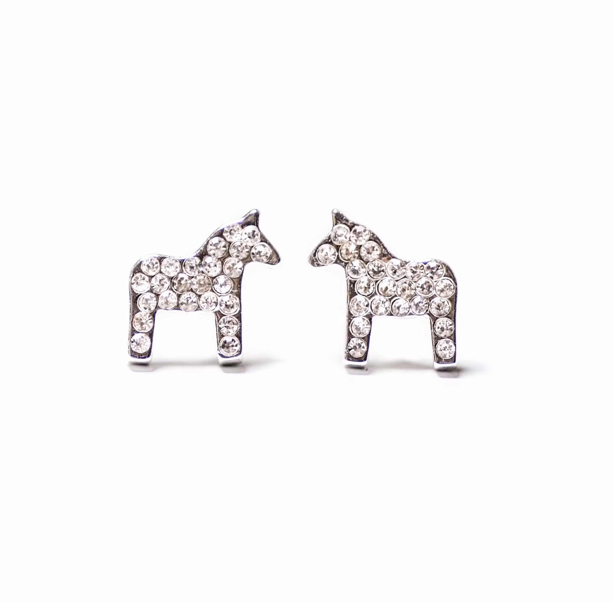 62948, Örhänge, Nordic Crystal, Dalahäst silver/ Stick ear Dalahorse silver