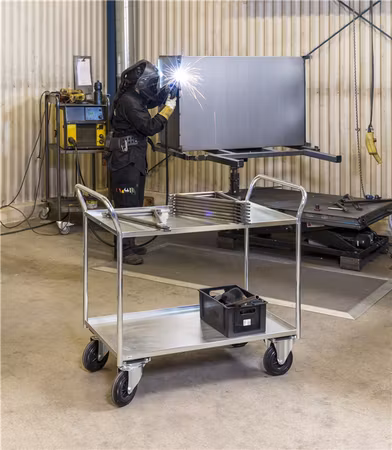 Hyllvagn helsvetsad 3 hyllplan med kant M 1080x450x1000