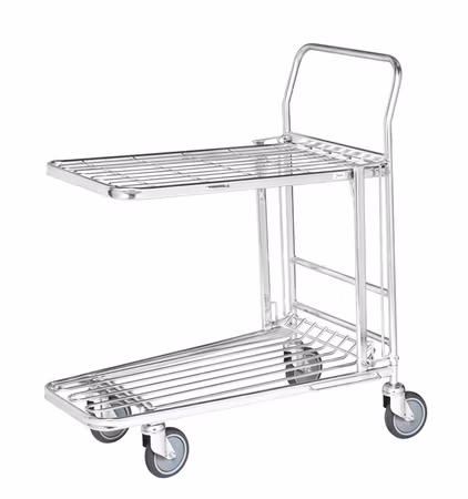 Butiksvagn 2 hyllplan elförzinkad 860x530x1010