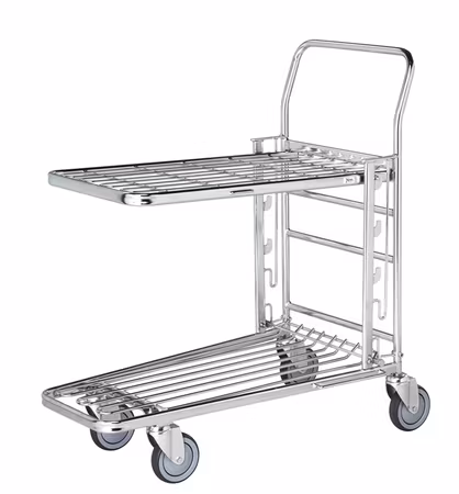 Butiksvagn ställbart hyllplan elförzinkad 890x520x1000