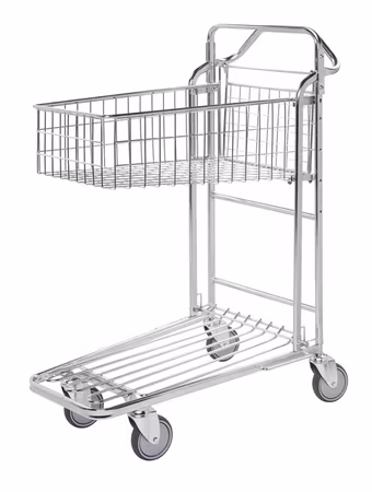 Butiksvagn med korg elförzinkad 980x530x1210