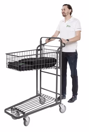Butiksvagn ERGO med korg elförzinkad 980x530x1210
