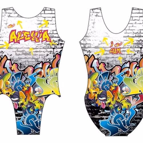 Anpassad gymnastikdräkt Grafitti