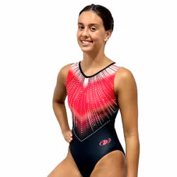 Flash Rojo – Ärmlös gymnastikdräkt med strass