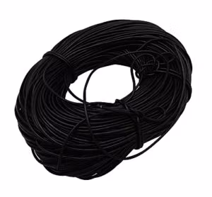 1 meter runt svart läderband, 3 mm