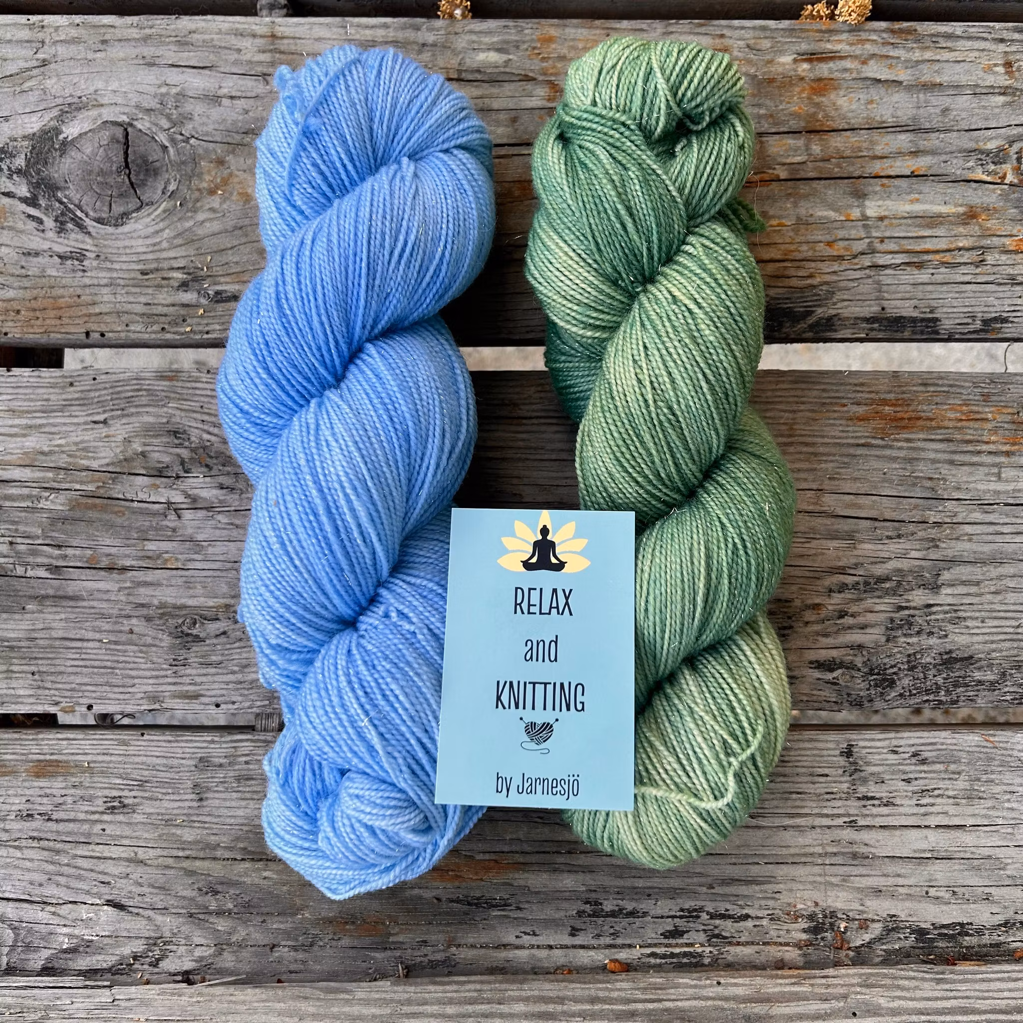 Handfärgat garn, Silver Sparkle Sock, 100 g, ljusare grönt
