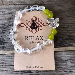 Armband, BUTERFLY, Kvarts och Jade