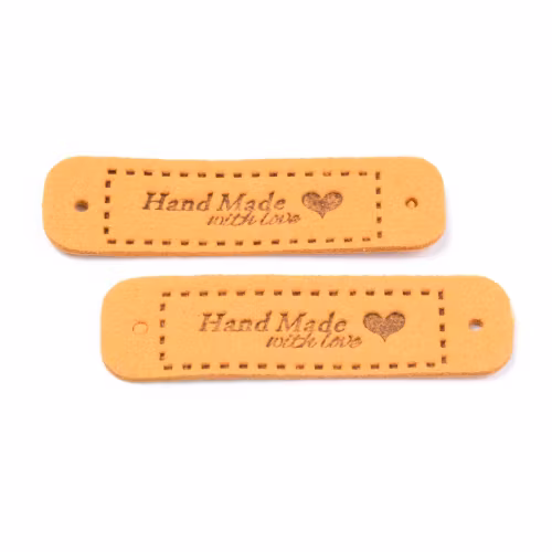 5 st Handmade with love, etiketter, ljus