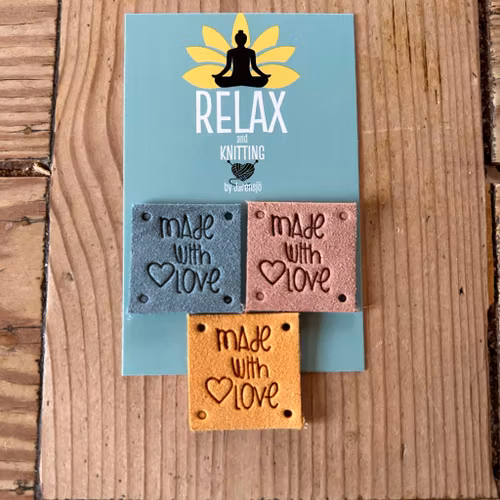 3 st Handmade with love, etiketter, mix