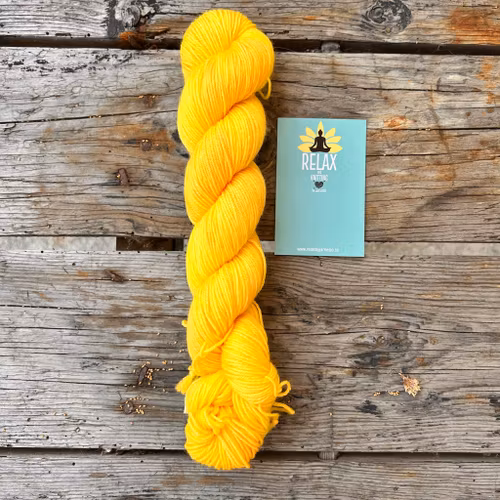 Merino Sock, 50 g, Handfärgat, knallgul