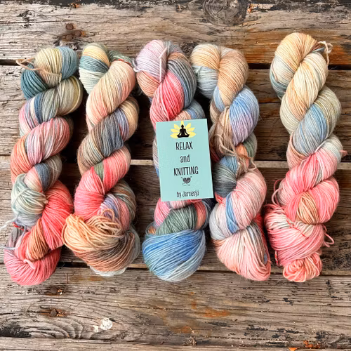 Alpacka Sock, 100 g, handfärgat, Pastell