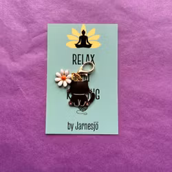 MARKÖR, Katt m. Blomma, svart