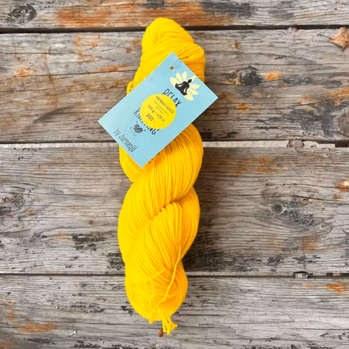 Handfärgat, Merino Sock. 100 g, solgul