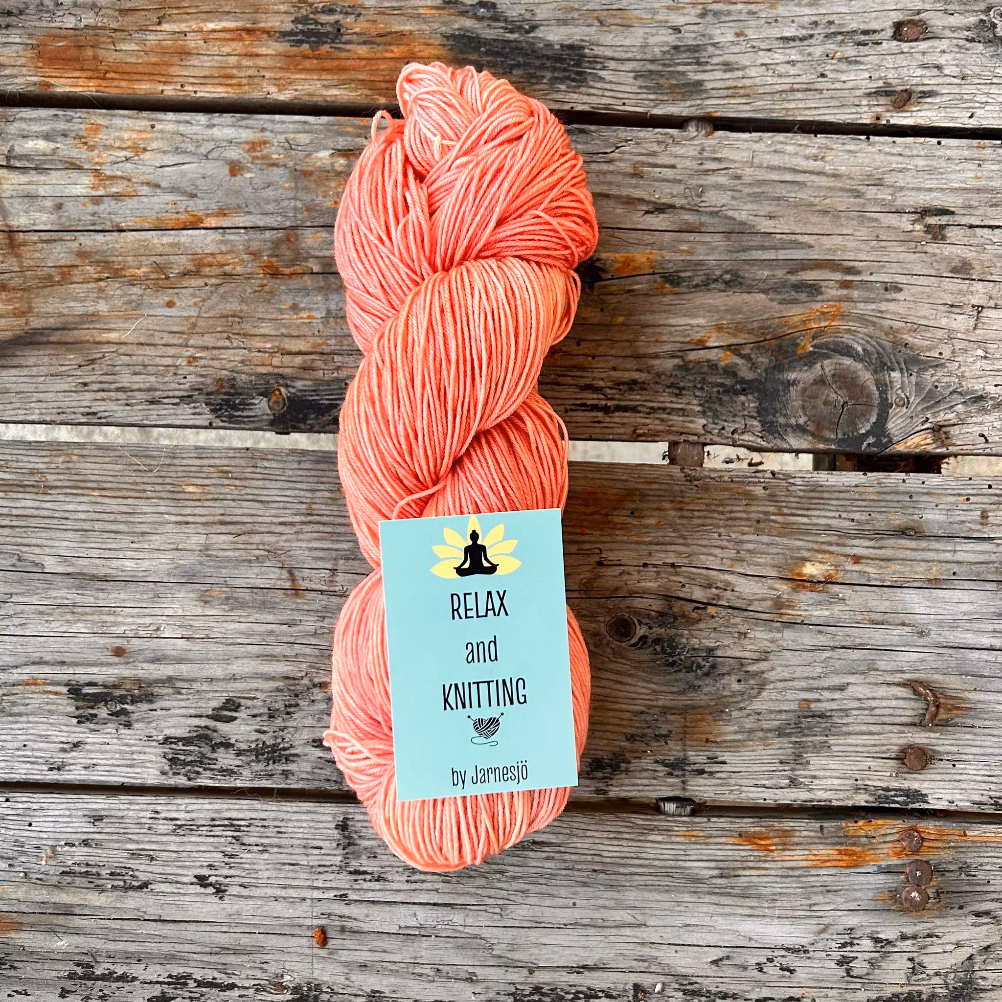 Handfärgat, Merino Sock. 100 g, peach blush