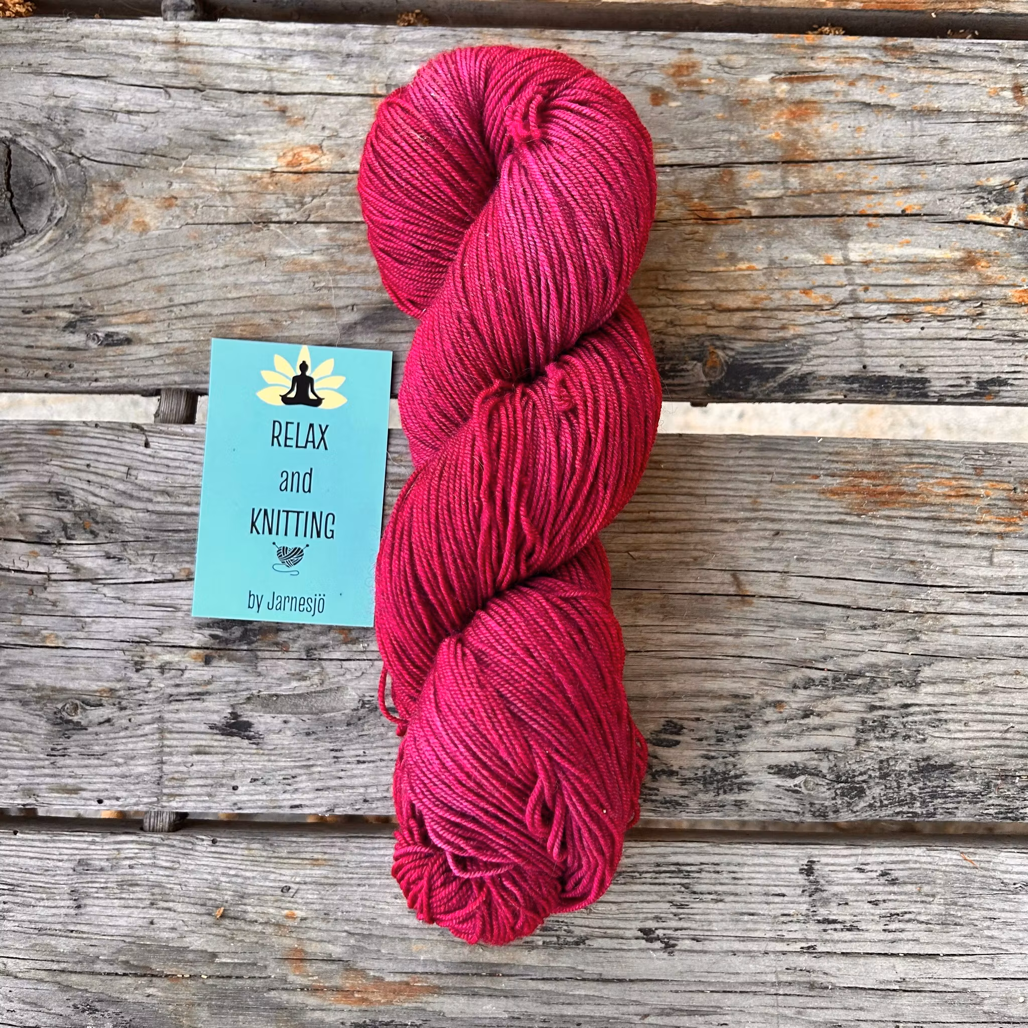 Handfärgatgarn, Yak  Sock, 100g, briljantröd
