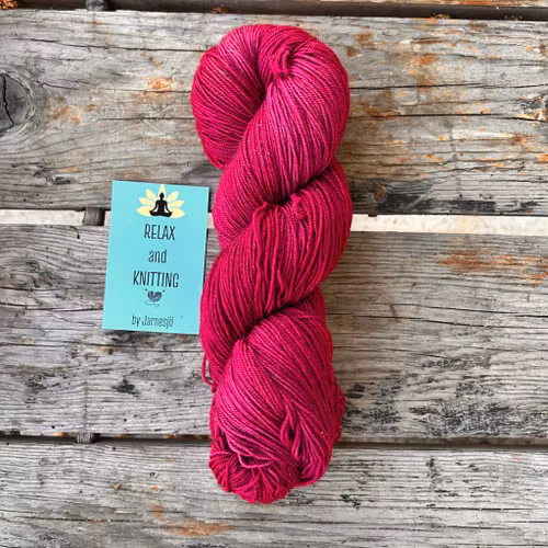 Handfärgatgarn, Yak  Sock, 100g, briljantröd