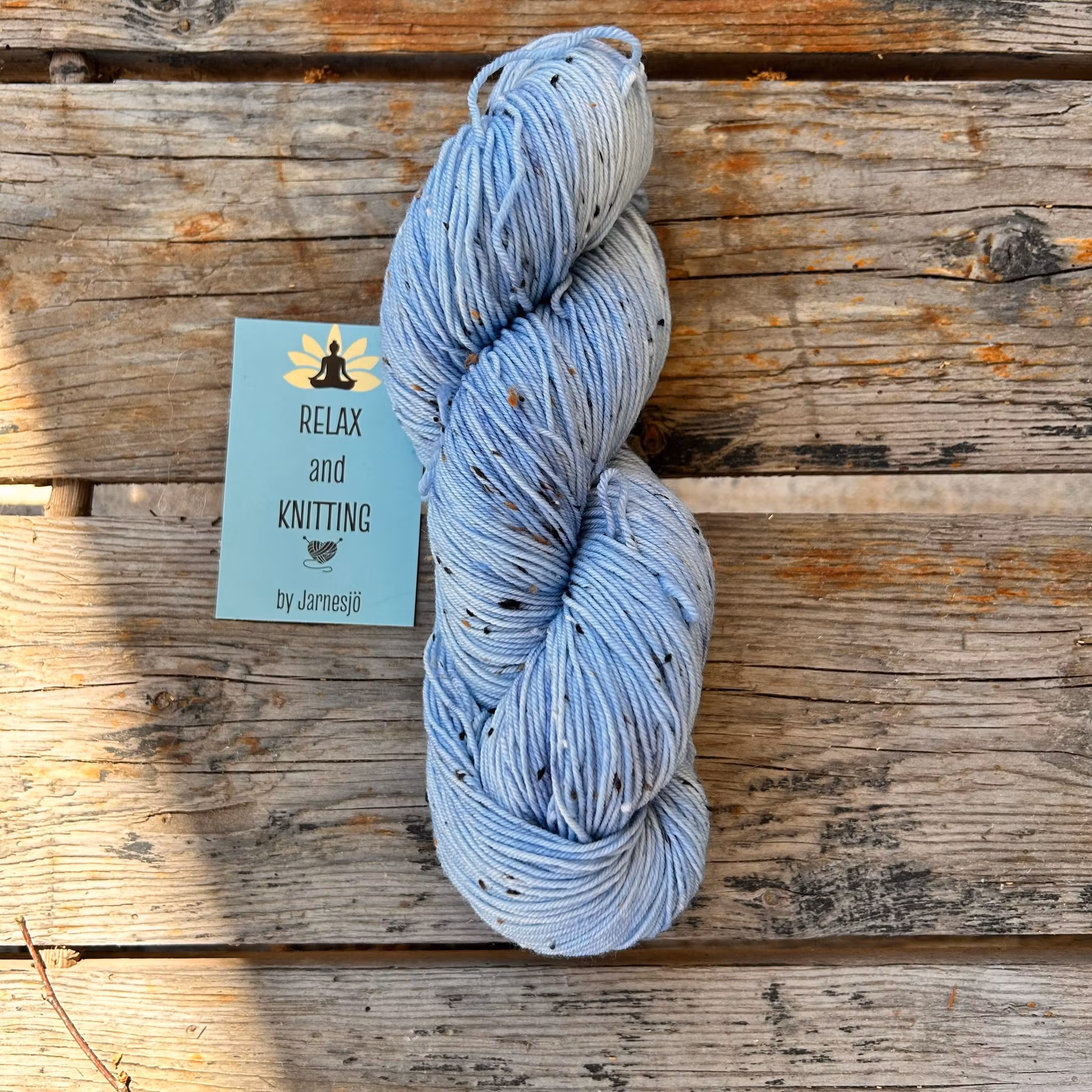 Handfärgat, Merino Tweed Sock, 100 g, Ljusblå, fingerring