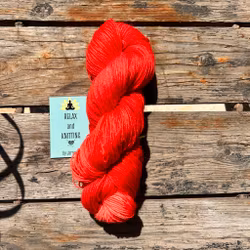 Handfärgatgarn, Socki Fine, 100g, ljusröd