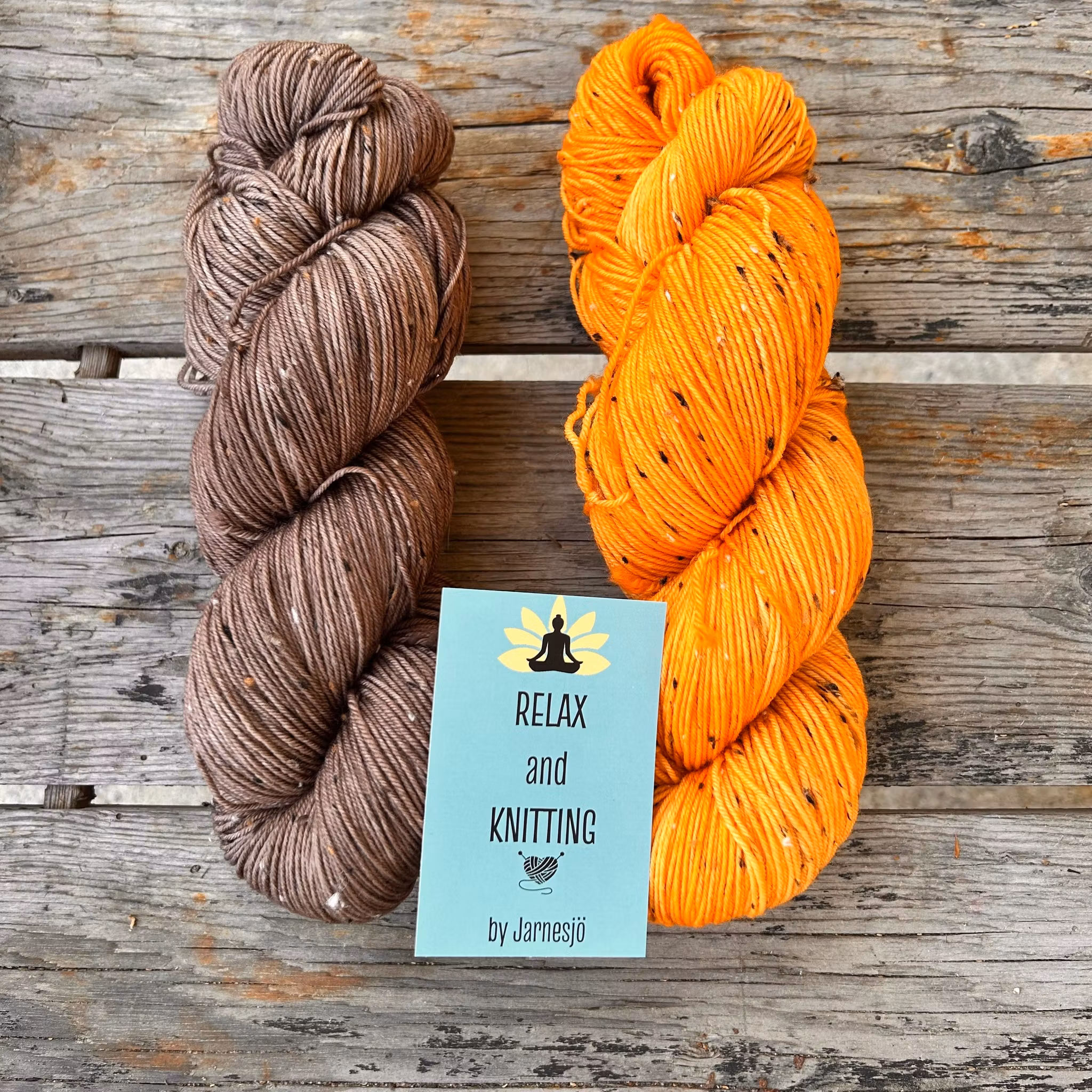 Handfärgat, Merino Tweed Sock, 100 g, orange, fingerring