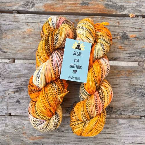 Zebra Sock, 100 g, orange flerfärgat , handfärgat