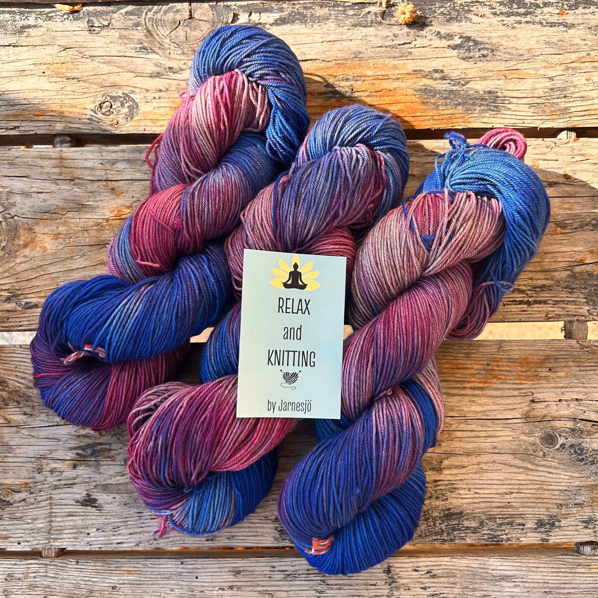 Handfärgatgarn, Yak  Sock, 100g, blå flerfärgat