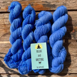 Handfärgat garn, Silver Sparkle Sock, 50g, blå