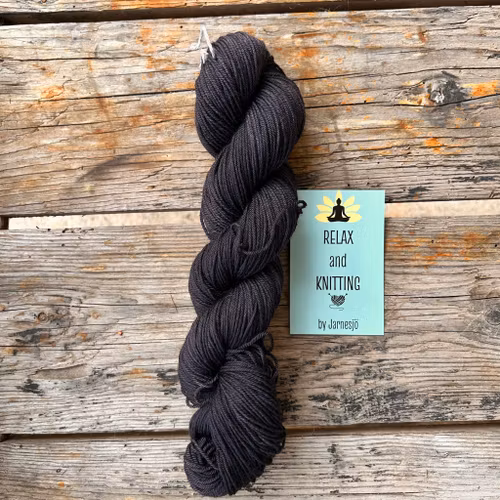 Handfärgat, Merino Sock. 50 g, svart