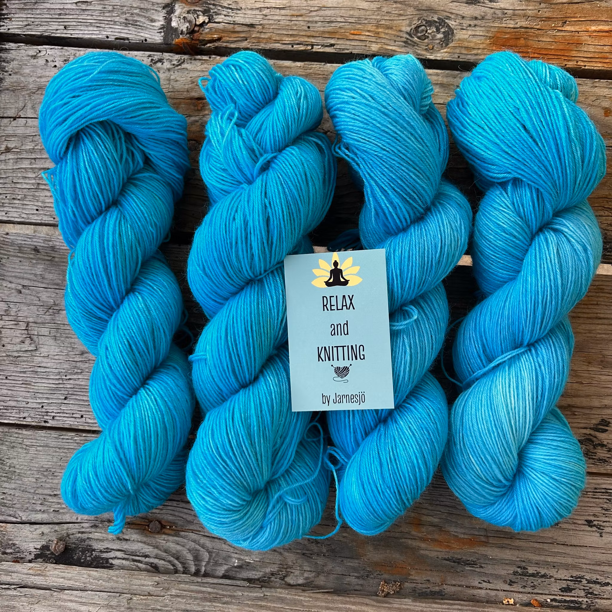 Handfärgatgarn, Socki Fine, 100g, turkost