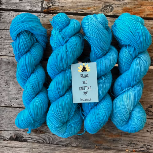 Handfärgatgarn, Socki Fine, 100g, turkost