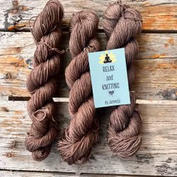 Handfärgat, Merino Sock. 50 g, brunt