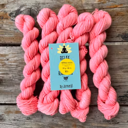 Handfärgat garn, Merino Sock. 20 g, rosa