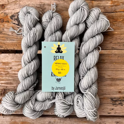Handfärgat garn, Merino Sock. 20 g,ljust jeans blå