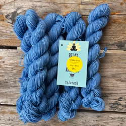 Handfärgat garn, Merino Sock. 20 g, blå