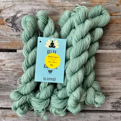 Handfärgat garn, Merino Sock. 20 g, grön