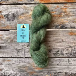Handfärgat,  Kid Mohair/Silk , 50 g, mörkgrön
