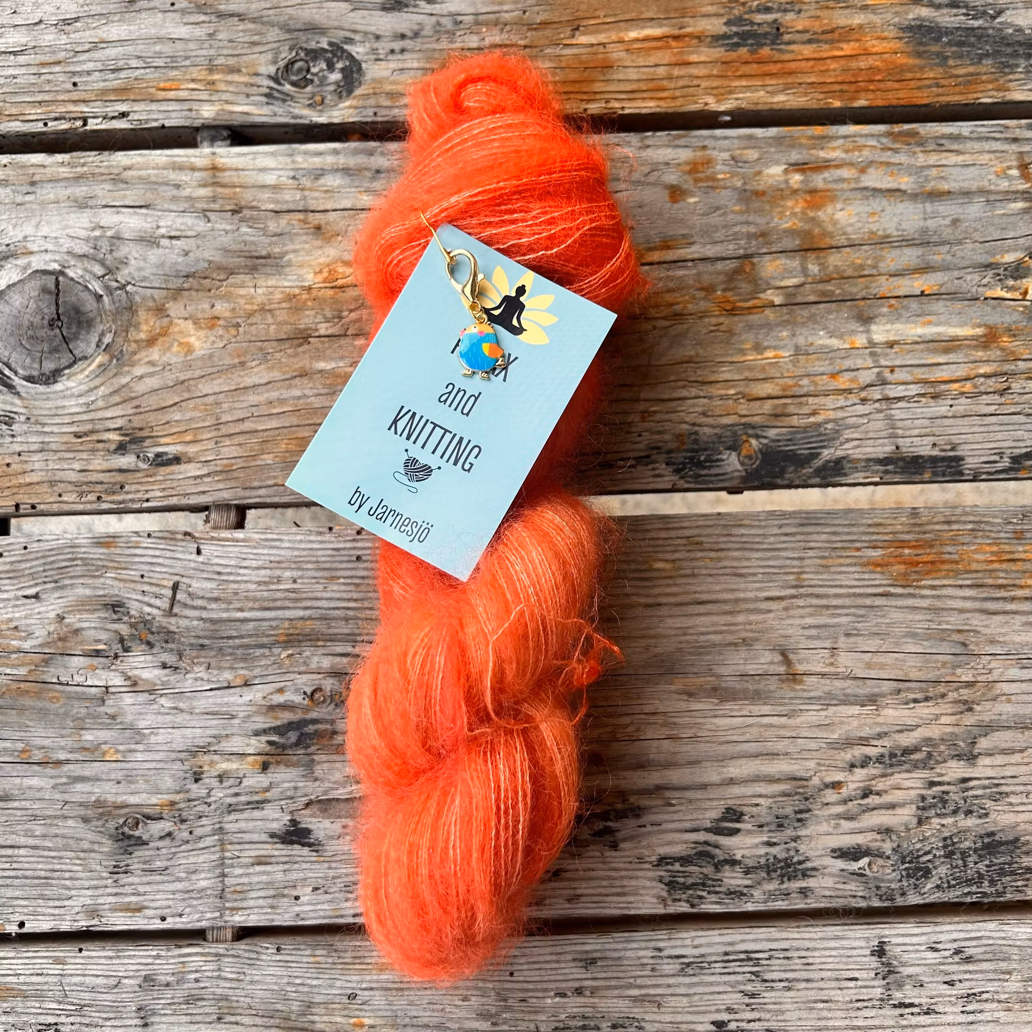 Handfärgat,  Kid Mohair/Silk , 50 g, mörk orange