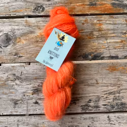 Handfärgat,  Kid Mohair/Silk , 50 g, mörk orange