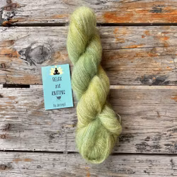 Handfärgat,  Kid Mohair/Silk , 50 g, ljusgrön