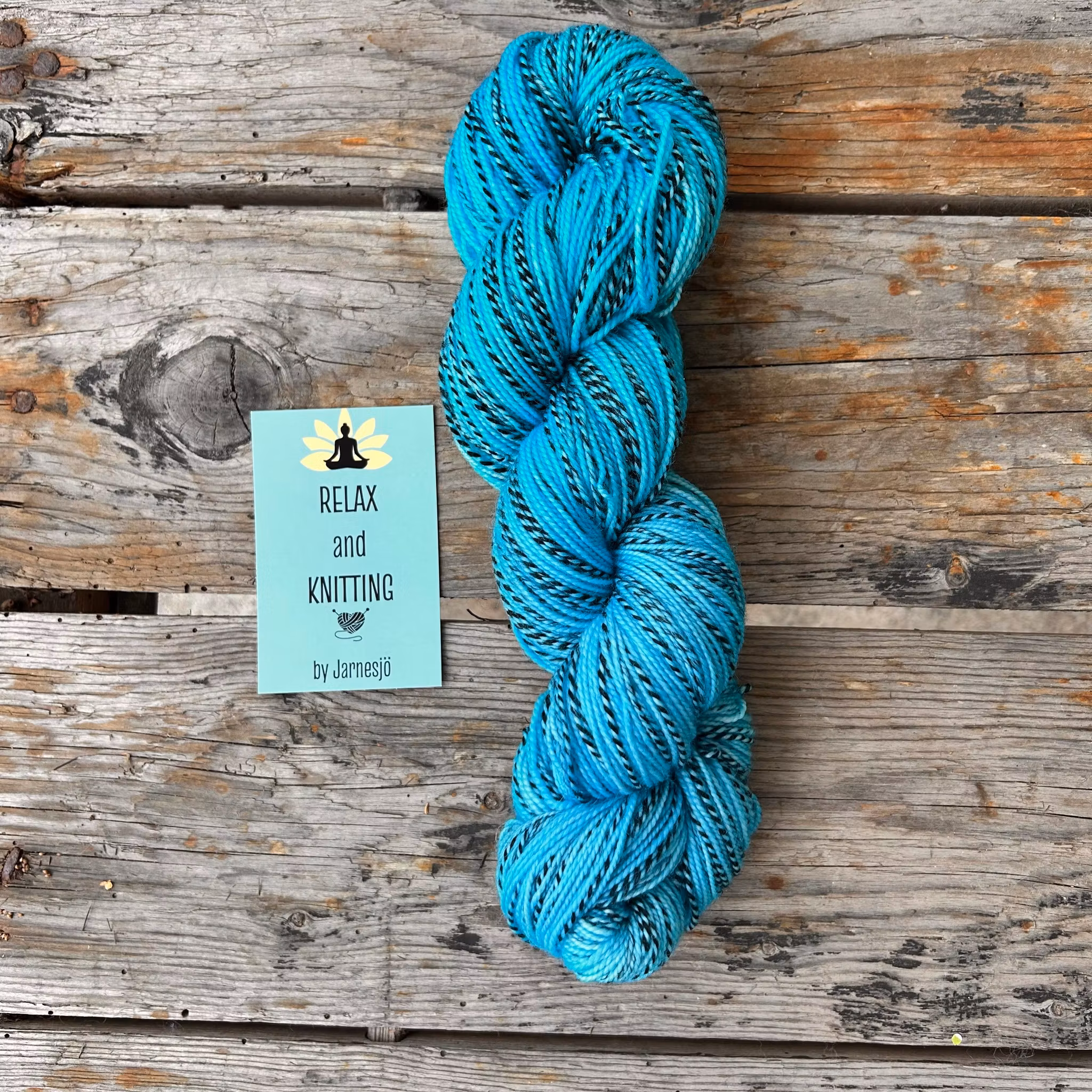 Zebra Sock, 100 g, turkost, handfärgat