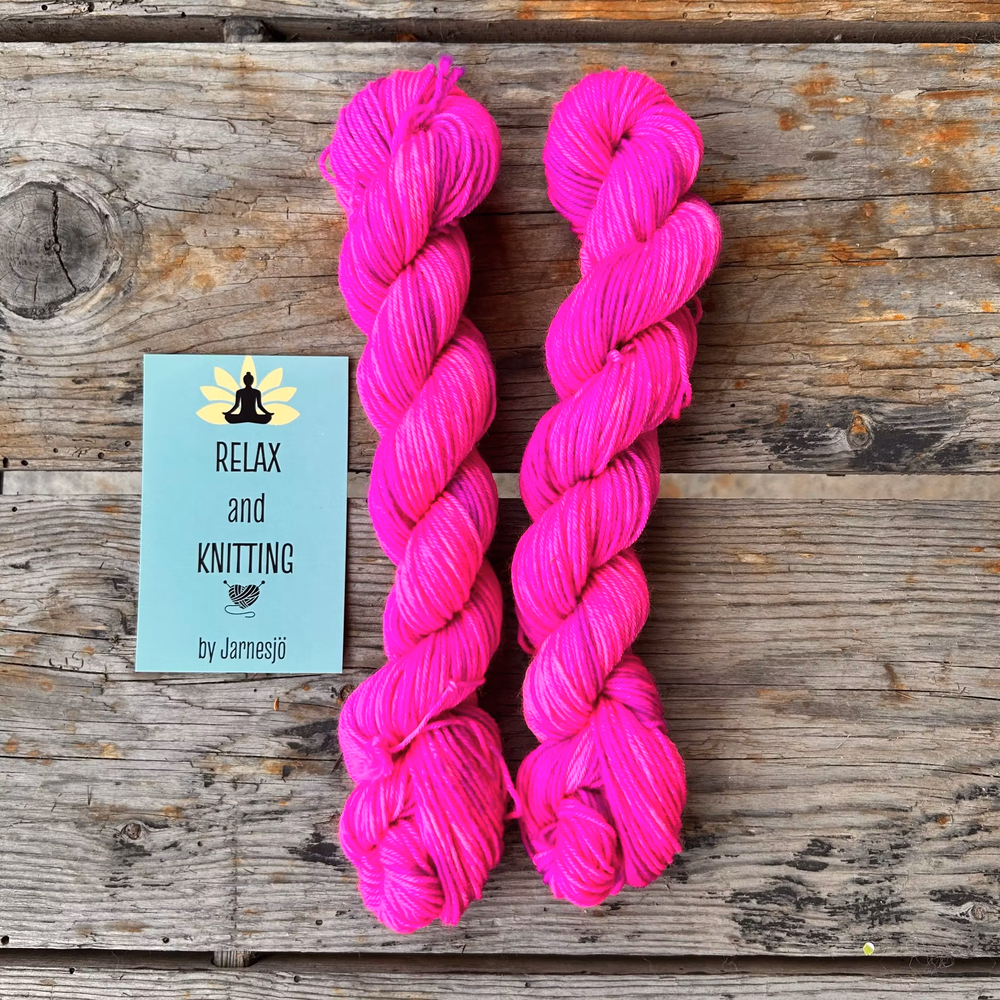 Handfärgat garn, Merino Sock, 20 g, cerise