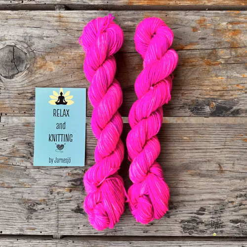 Handfärgat garn, Merino Sock, 20 g, cerise