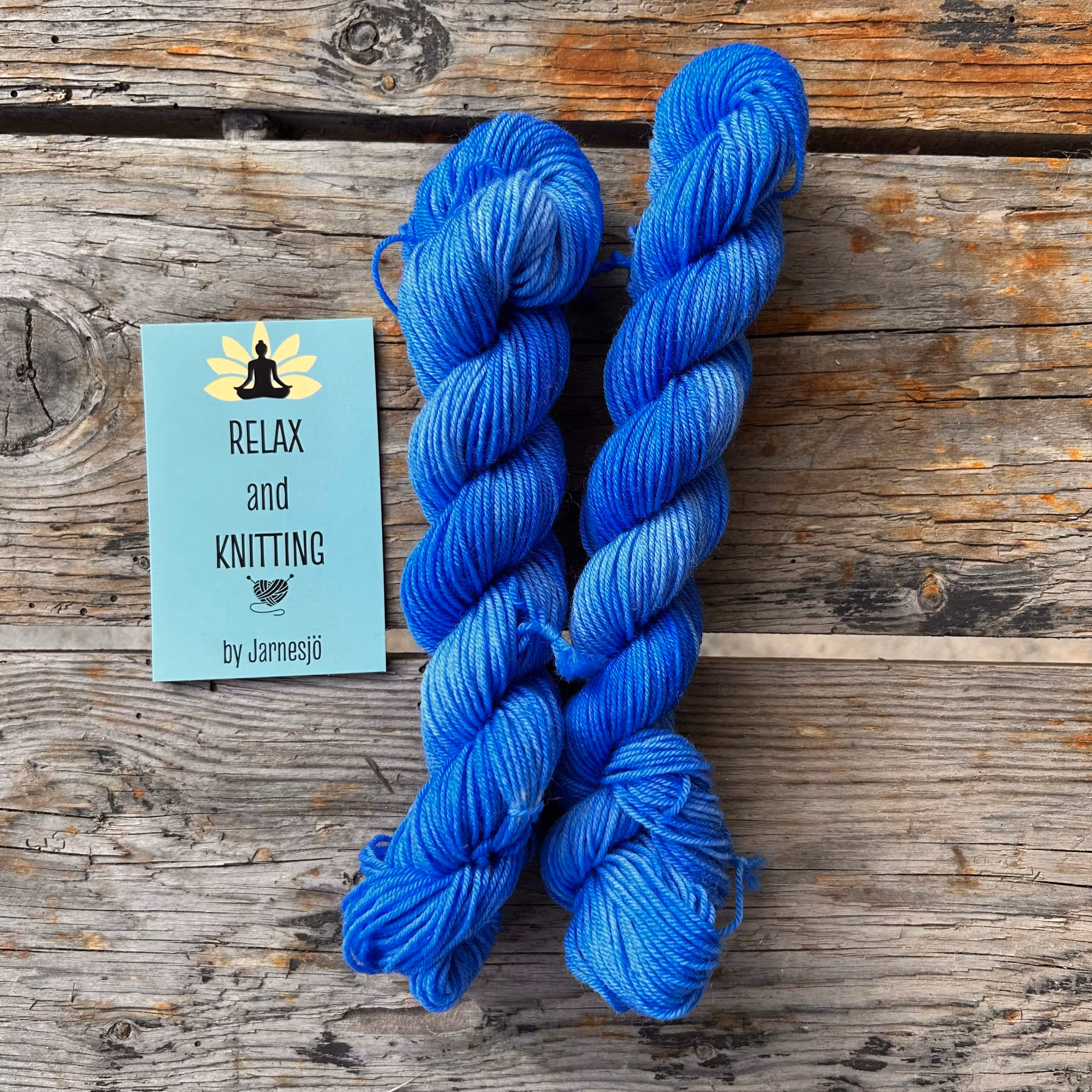 Handfärgat garn, Merino Sock, 20 g, blå