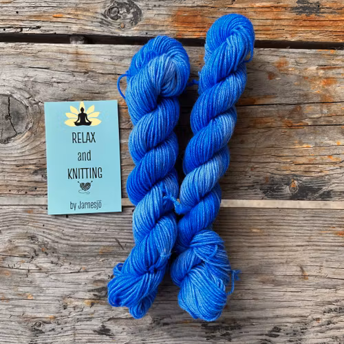 Handfärgat garn, Merino Sock, 20 g, blå