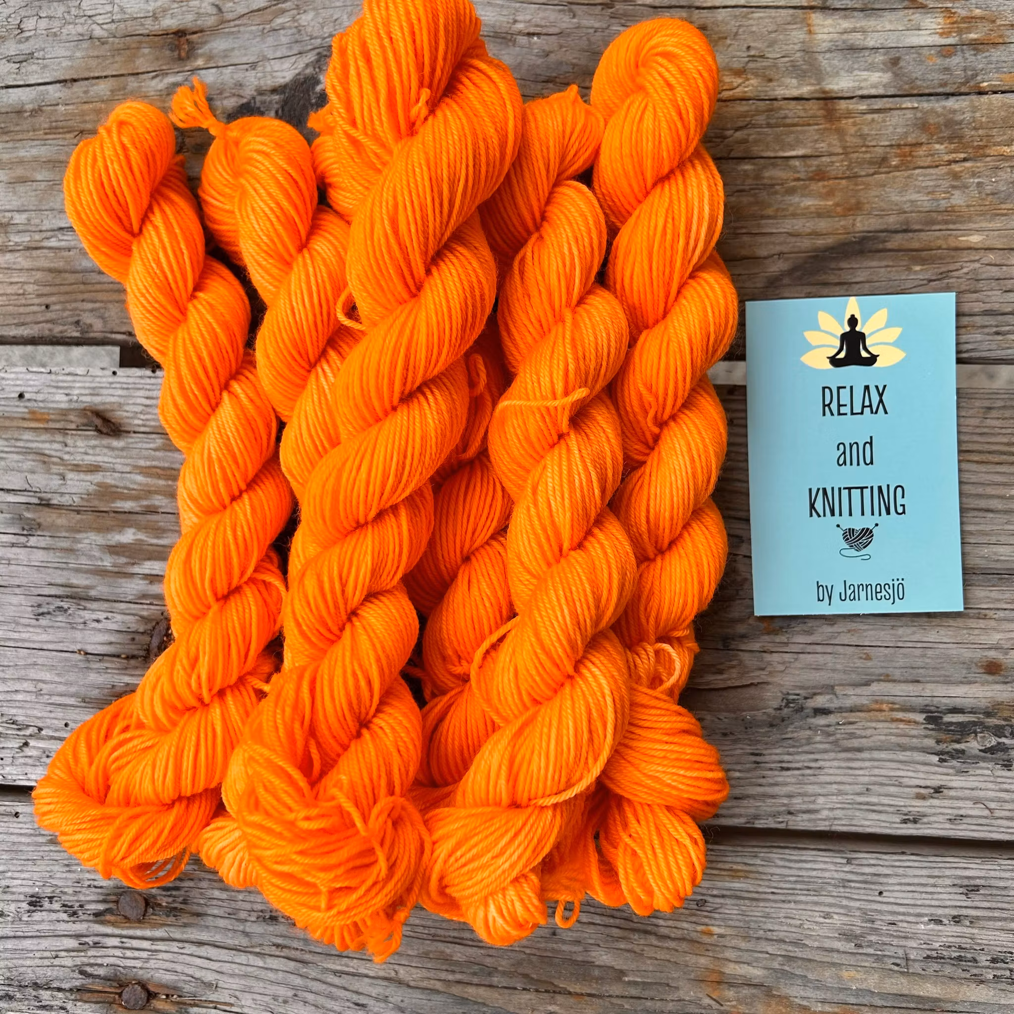 Handfärgat garn, Merino Sock, 20 g, orange