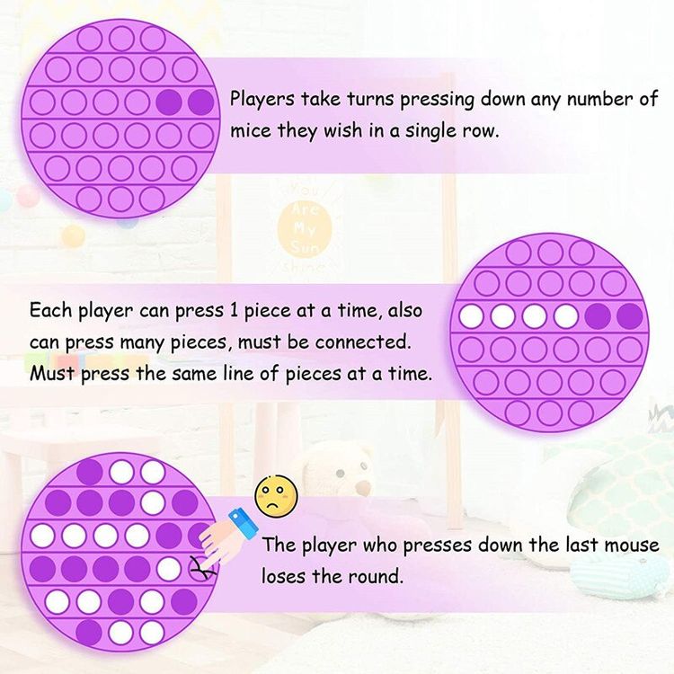 2-pack Pop It Fidget Toy Rund CE Godkänd