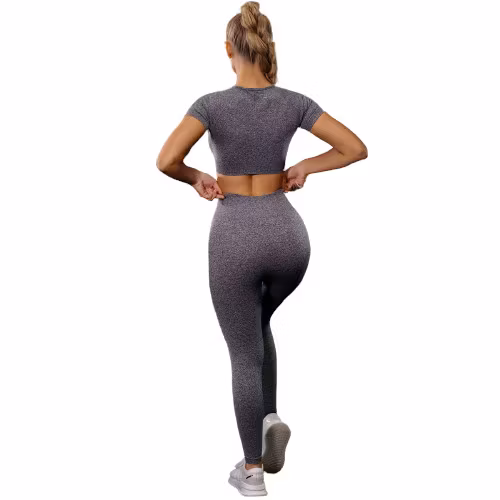 Grå Leggings med hög midja