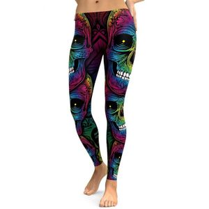 Färgglada Dödskalle leggings