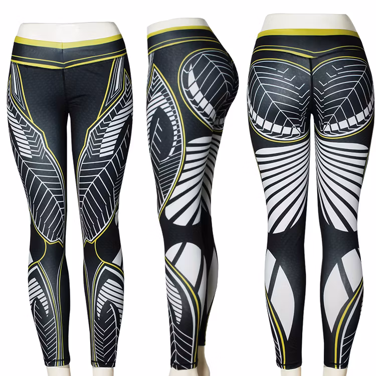 Svarta Mandala Sport Gym Tights