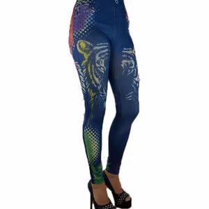 Tiger Blue Jeans print Leggings